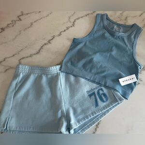 PacSun Budweiser EUC and NWT Shorts Light Blue and Ribbed Top